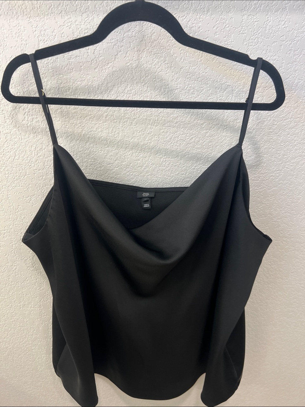 River Island Black Draped Cowl Neck Camisole